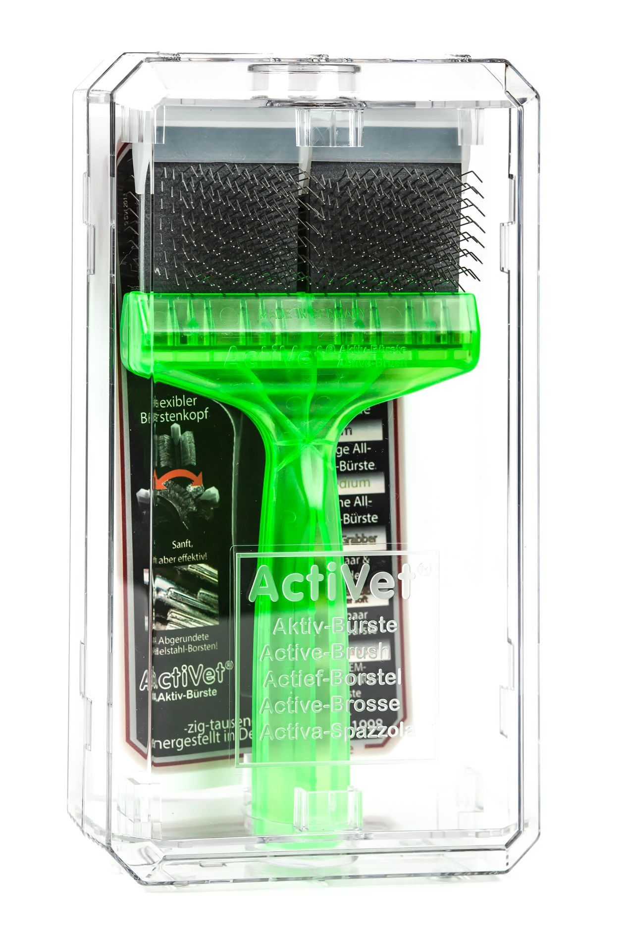 お手入れ・トリミング用品 Activet Pro Soft / Green ActiVet Pro Brush Soft Green - Soft, Double-Sided and Flexible