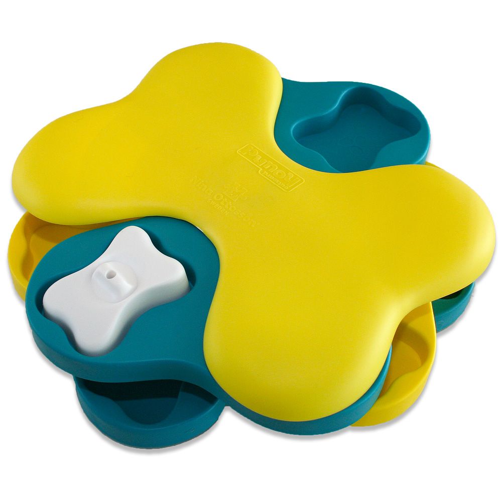 Nina Ottosson by Outward Hound Tornado Puzzle Game Dog Toy, Yellow & B