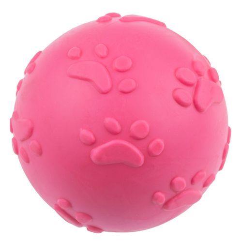 JK Animals Pink Rubber Ball 6cm - piłka dla psa, różowa z piszczałką 