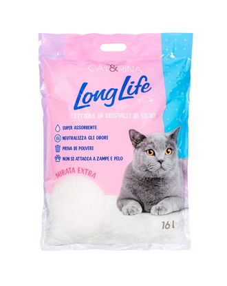 Cat&Rina LongLife Silica Gel Cat Litter 16L - żwirek silikonowy dla kota, zbrylający, super chłonny, bakteriostatyczny, bezzapachowy
