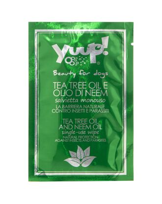Yuup! Tea Tree and Neem Oil Wipes - chusteczki odstraszające insekty, owady i pasożyty, dla psa i kota