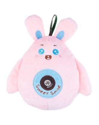 JK Animals Cute Rabbit 16cm - okrągły królik z piszczałką, zabawka dla psa