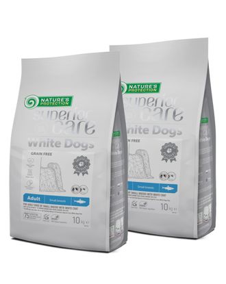 Nature’s Protection Superior Care White Dogs Adult Small Breeds Herring - karma dla białych psów małych ras, ze śledziem - 2x 10kg