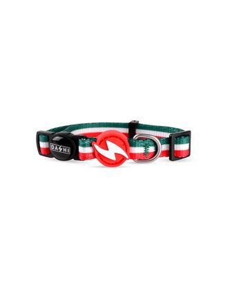 Dashi Stripes Green & Red Cat Collar - obroża dla kota, paski zielono-czerwone