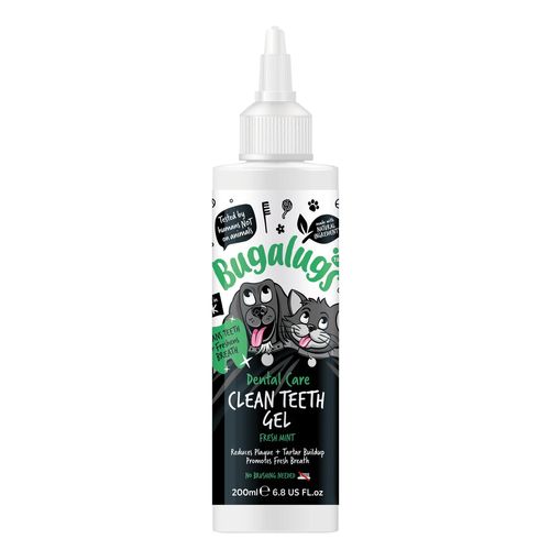 Bugalugs Dental Care Clean Teeth Gel 200ml - pasta do zębów dla psa i kota bez szczotkowania, miętowy żel