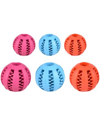 Flamingo Rubber Dental Ball 5cm - piłka z otworem na smakołyki i wypustkami dla psa