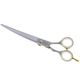 P&W Stiletto Curved Scissors - solidne nożyczki groomerskie gięte z łożyskiem kulkowym, ściętymi krawędziami i szerokimi ostrzami
