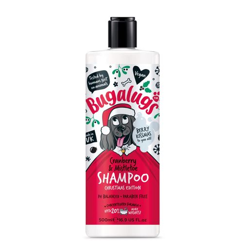 Bugalugs Cranberry & Mistletoe Shampoo 500ml - uniwersalny szampon dla psa, o zapachu żurawiny i jemioły, koncentrat 1:10