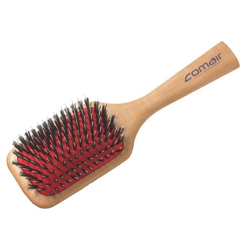 Comair Wooden Paddle Brush 21,5cm - mała szczotka do włosów normalnych i grubszych, z włosiem naturalnym i nylonem