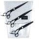 Geib Black Pearl Lefty Scissors Set 8,5" - zestaw profesjonalnych nożyczek i degażówek (47 ząbków) z japońskiej stali kobaltowej, 3 sztuki