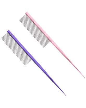 Blovi Rat Tail Comb Dense 18 cm - metalowy grzebień ze szpikulcem, z gęstym rozstawem pinów