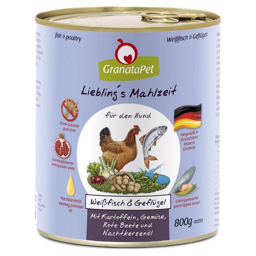 GranataPet Fish & Poultry - bezzbożowa mokra karma dla psa, ryby i drób