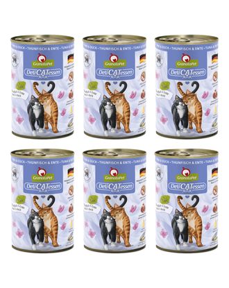 GranataPet DeliCatessen Tuna &amp; Duck - bezzbożowa mokra karma dla kota, tuńczyk i kaczka - 6x 400g