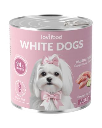 Lovi Food White Dogs Rabbit & Turkey - mokra karma dla białych psów, królik z indykiem, cukinią i rumiankiem