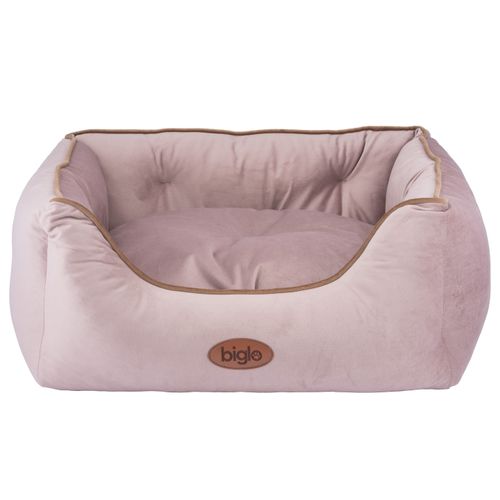 Blovi Bed Velur Love Lux Pink - welurowe legowisko dla psa i kota, z lamówką brudny róż