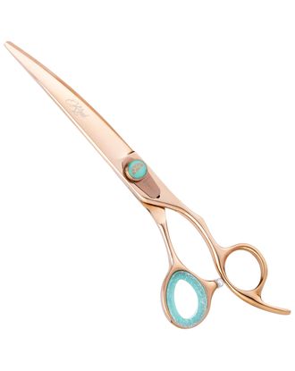Kenchii Rose Offset Curved Scissors - nożyczki groomerskie w kolorze rose gold, gięte, z mikroszlifem