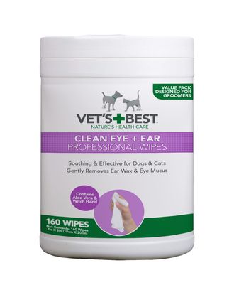 Vet's Best Clean Eye & Ear Professional Wipes 160szt. - profesjonalne chusteczki do czyszczenia uszu i okolic oczu psów i kotów