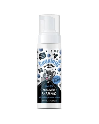 Bugalugs No Rinse Facial Wash & Shampoo for Cats 200ml - suchy szampon dla kota, do mycia okolic pyszczka