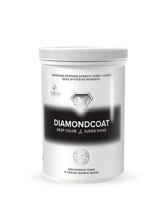 Pokusa DiamondCoat DeepColor & SuperShine - naturalny preparat poprawiający czarny, ciemny, brązowy oraz marmurkowy kolor sierści - 300g