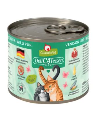 GranataPet DeliCatessen Venison Pur - bezzbożowa mokra karma dla kota, dziczyzna - 200g