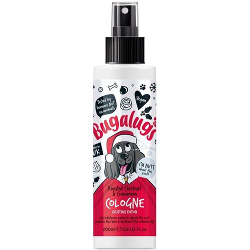 Bugalugs Roasted Chestnut & Cinnamon Cologne Christmas Edition 200ml - perfumowany spray dla psa, o zapachu kasztanów z cynamonem