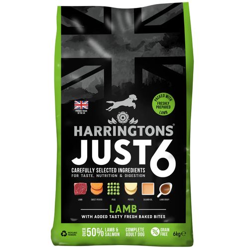 Harringtons Just 6 Lamb - bezzbożowa karma dla psa, jagnięcina z warzywami