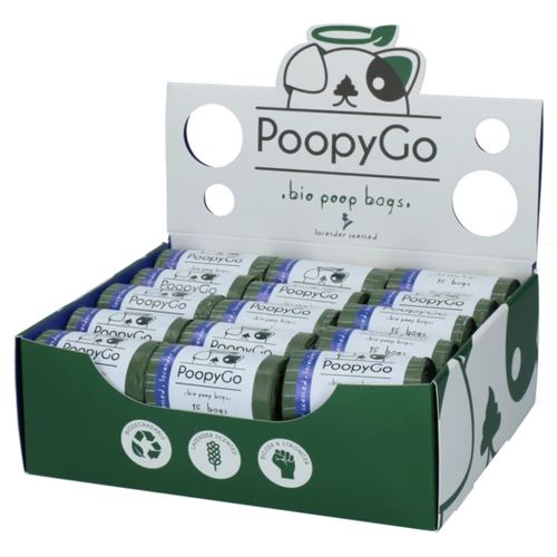 Holland PoopyGo Bio Poop Bags Box 30 rolek x 15 worków - woreczki na psie odchody, biodegradowalne