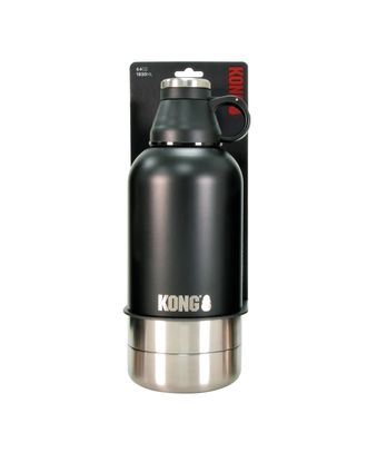 KONG Duo Day Trek - 4 w 1 butelka turystyczna dla psa i opiekuna, z kubkiem i 2 miskami - 1820ml