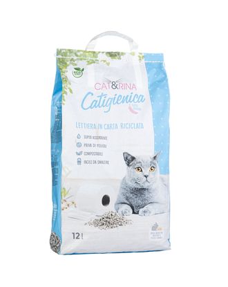 Cat&Rina Catigienica Paper Cat Litter 12L - biodegradowalny żwirek dla kotów i gryzoni, papierowy