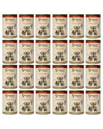 Simpsons Premium Duck & Turkey Casserole - mokra karma dla psa, kaczka, indyk i warzywa, bez zbóż - 24x 400g
