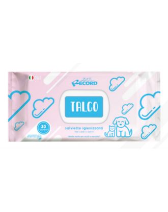 Record Salviette Talco - uniwersalne chusteczki do czyszczenia sierści, oczu, uszu psa i kota, z talkiem - 40szt.