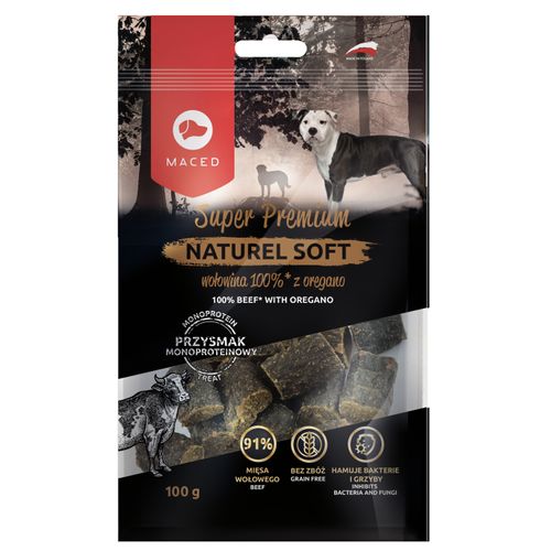 Maced Super Premium Soft Beef 100g - naturalne przysmaki dla psa, wołowina i oregano