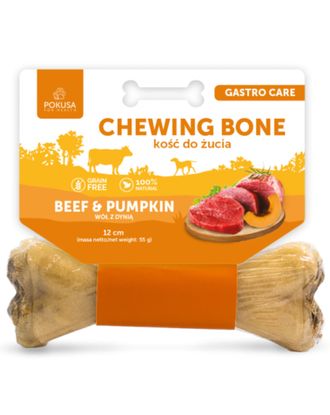 Pokusa Gastro Care Chewing Bone 55g - kość kołowa dla psa, wspomagająca układ trawienny z dynią i kamalą