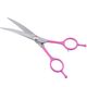 Jargem Pink Curved Scissors 6"- nożyczki groomerskie gięte z ozdobną śrubą, różowe