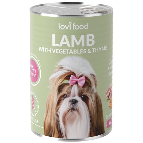Lovi Food Lamb with Vegetables 400g - monobiałkowa mokra karma dla psa, z jagnięciną, warzywami i tymiankiem