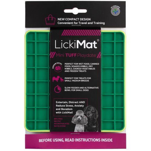 LickiMat Mini Tuff Playdate - mata do wylizywania dla małego psa, twarda, wzór kratka