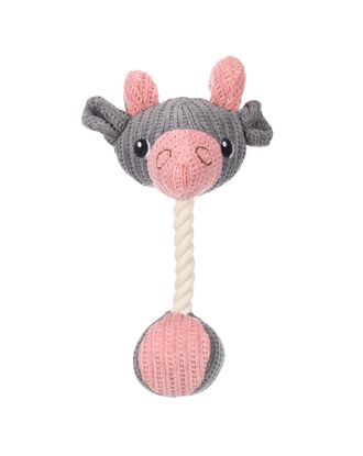 Flamingo Puppy Zoda Ram 26cm - pluszowa zabawka dla szczeniaka, głowa baranka ze sznurem i piszczałką