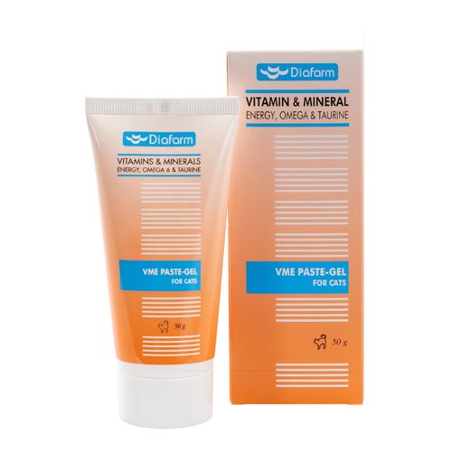Diafarm VME Paste-Gel 50g - pasta witaminowa dla kota, z kwasami Omega 6 i tauryną