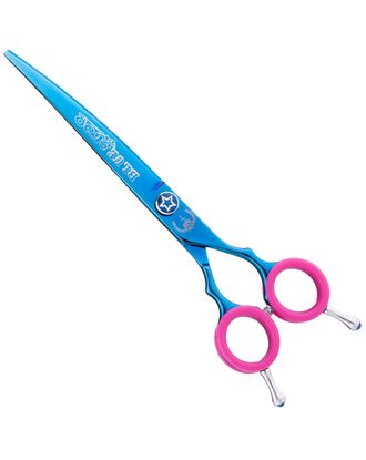 P&W Blue Star Titanium Curved Scissors - nożyczki do strzyżenia zwierząt, gięte