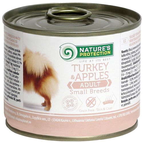 Nature’s Protection Adult Small Breeds Turkey & Apples - mokra karma dla psów małych ras, z indykiem i jabłkami 200g