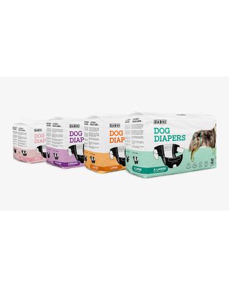 Dashi Dog Diapers 12szt. - pieluchy dla psa, psie pampersy, czarne