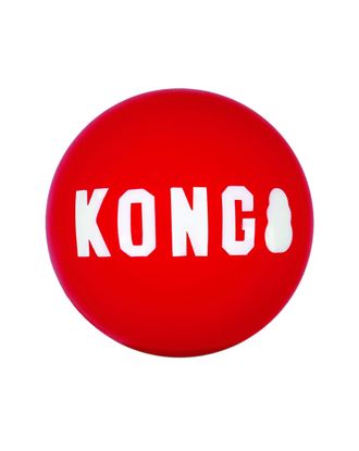 KONG Signature Ball M (6cm) - gładka, gumowa piłka dla psa, z piszczałką