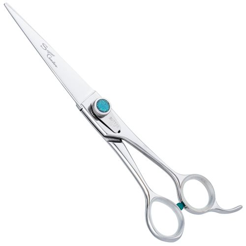 Geib Super Gator Straight Scissor - profesjonalne nożyczki groomerskie z mikroszlifem i ergonomicznym uchwytem, ze stali nierdzewnej potrójnie hartowanej