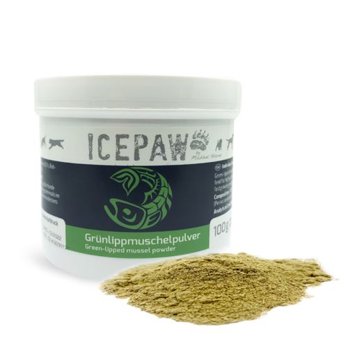 Icepaw Green Lipped Musset Powder 100g - omułek zielonowargowy dla psa i kota, proszek