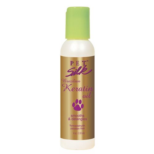 Pet Silk Brazilian Keratin Oil 118ml - nawilżający i wygładzający olejek z keratyną, do szaty przesuszonej psa i kota