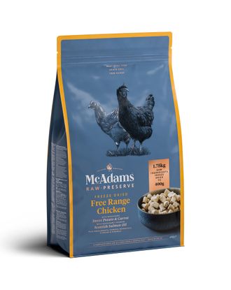 McAdams Freeze Dried Free Range Chicken - liofilizowana karma dla szczeniaka i psa dorosłego, kurczak z warzywami - 400g
