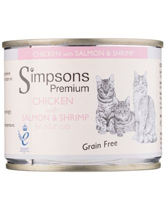 Simpsons Premium Cat Chicken with Salmon & Shrimp 200g - bezzbożowa mokra karma dla kota, kurczak, łosoś i krewetki