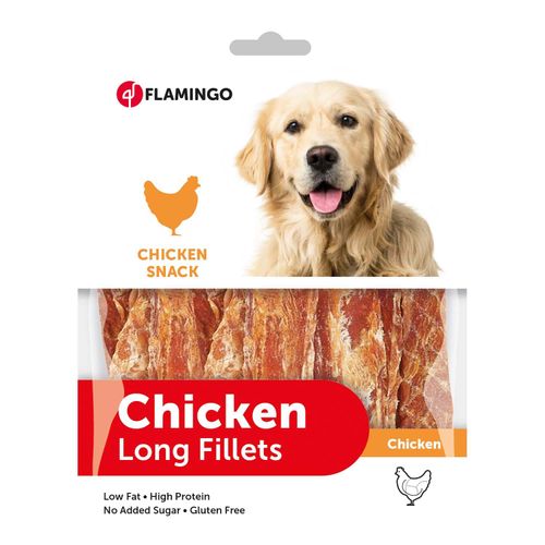 Flamingo Chick'N Snack Long Fillets - przysmaki dla psa, filet z kurczaka