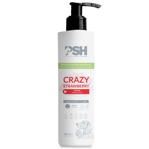 PSH Daily Beauty Crazy Strawberry Conditioner 300ml - wegańska odżywka do krótkiej sierści psa i kota, z biotyną