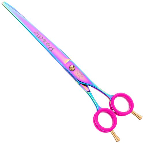 P&W Poodle Rainbow Curved Scissors - profesjonalne nożyczki groomerskie, gięte